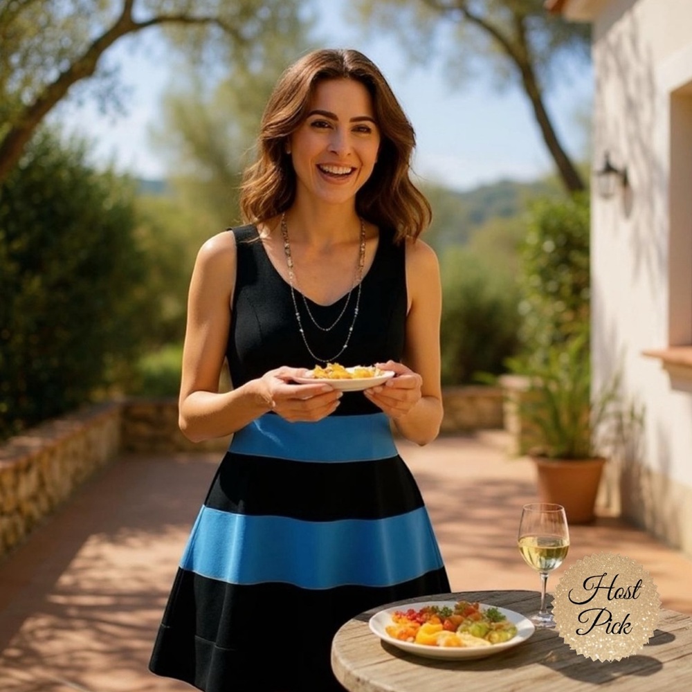 LOFT Striped Fit & Flare Dress